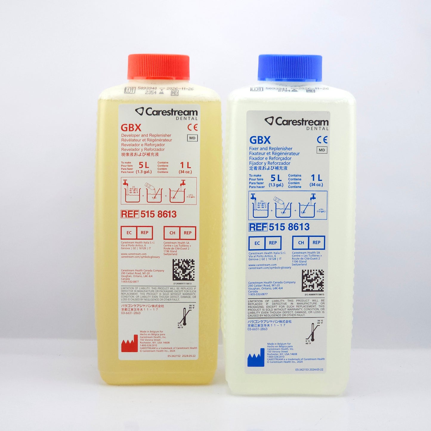 Kit de Revelador y Fijador Carestream 1L Rinde 5L