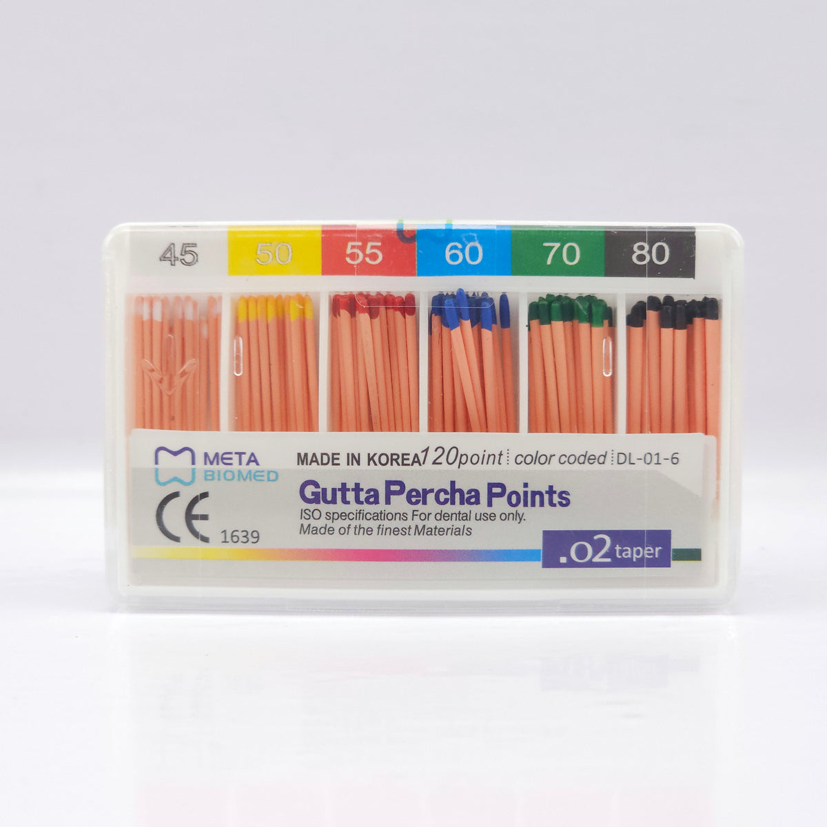 Puntas de Gutaperchas Varios x120 pcs Meta-Bio Med