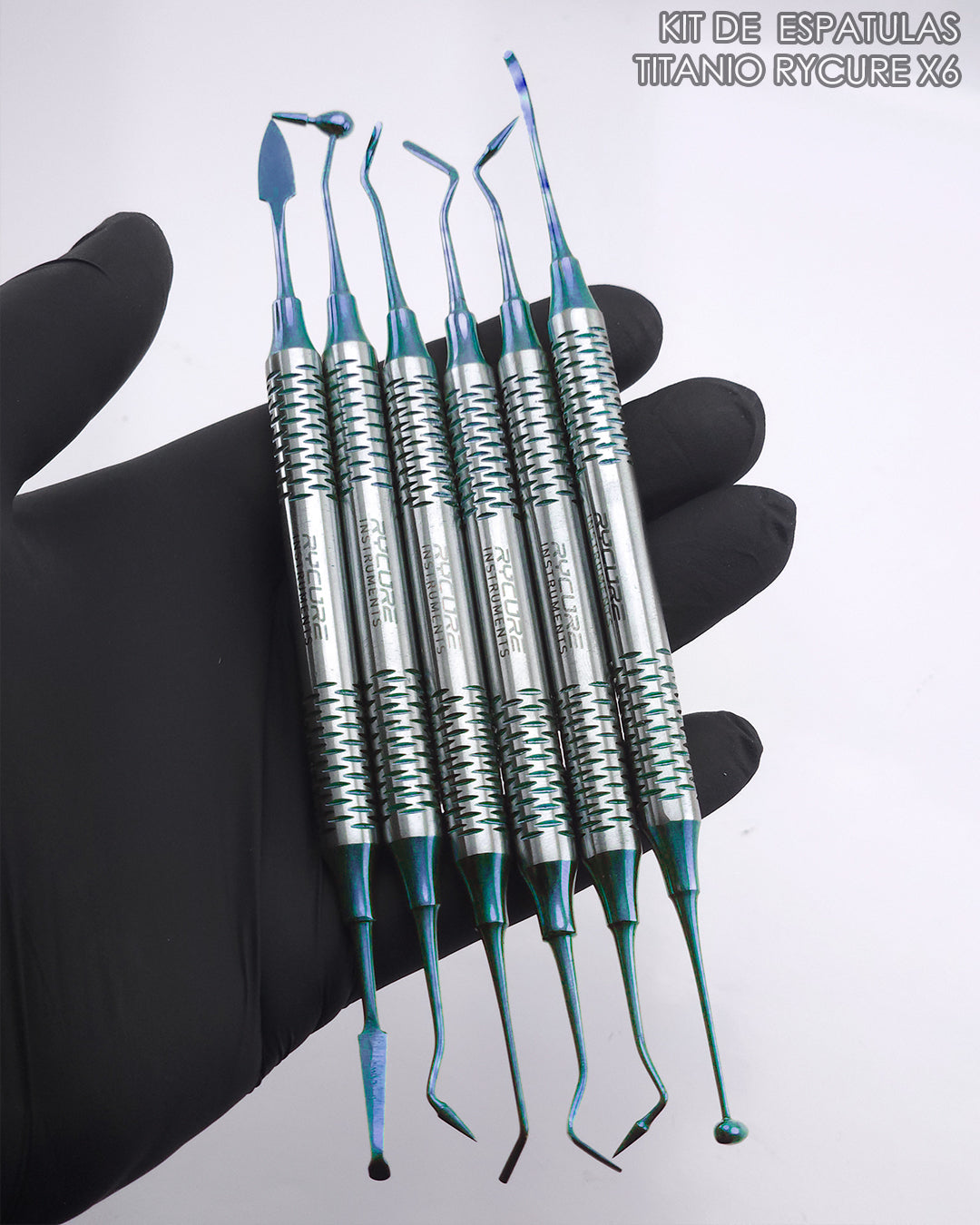 Kit de Espátulas de Resina RYCURE de Titanio x6