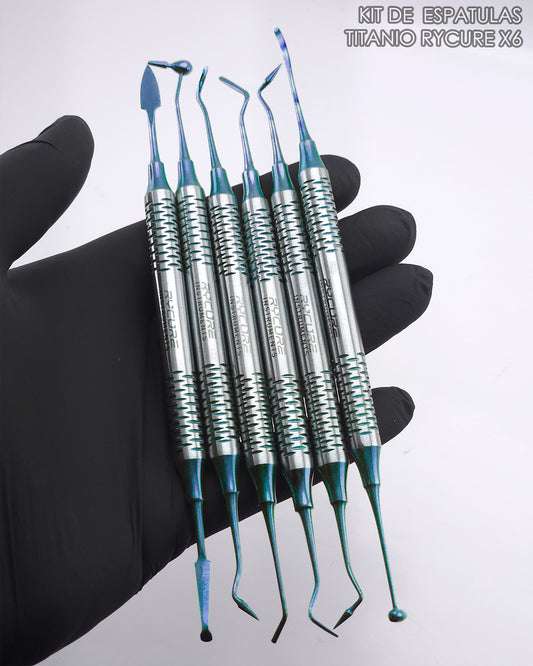 Kit de Espátulas de Resina RYCURE de Titanio x6