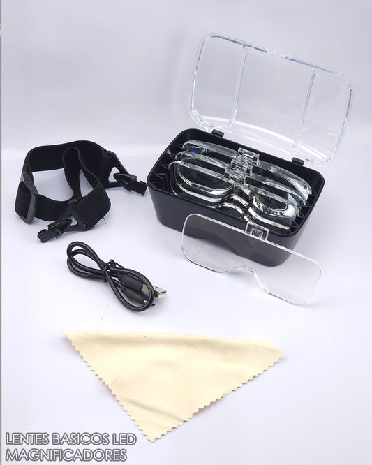 Lentes Magnificadores Básicos con Luz LED ( con 5 lentes)
