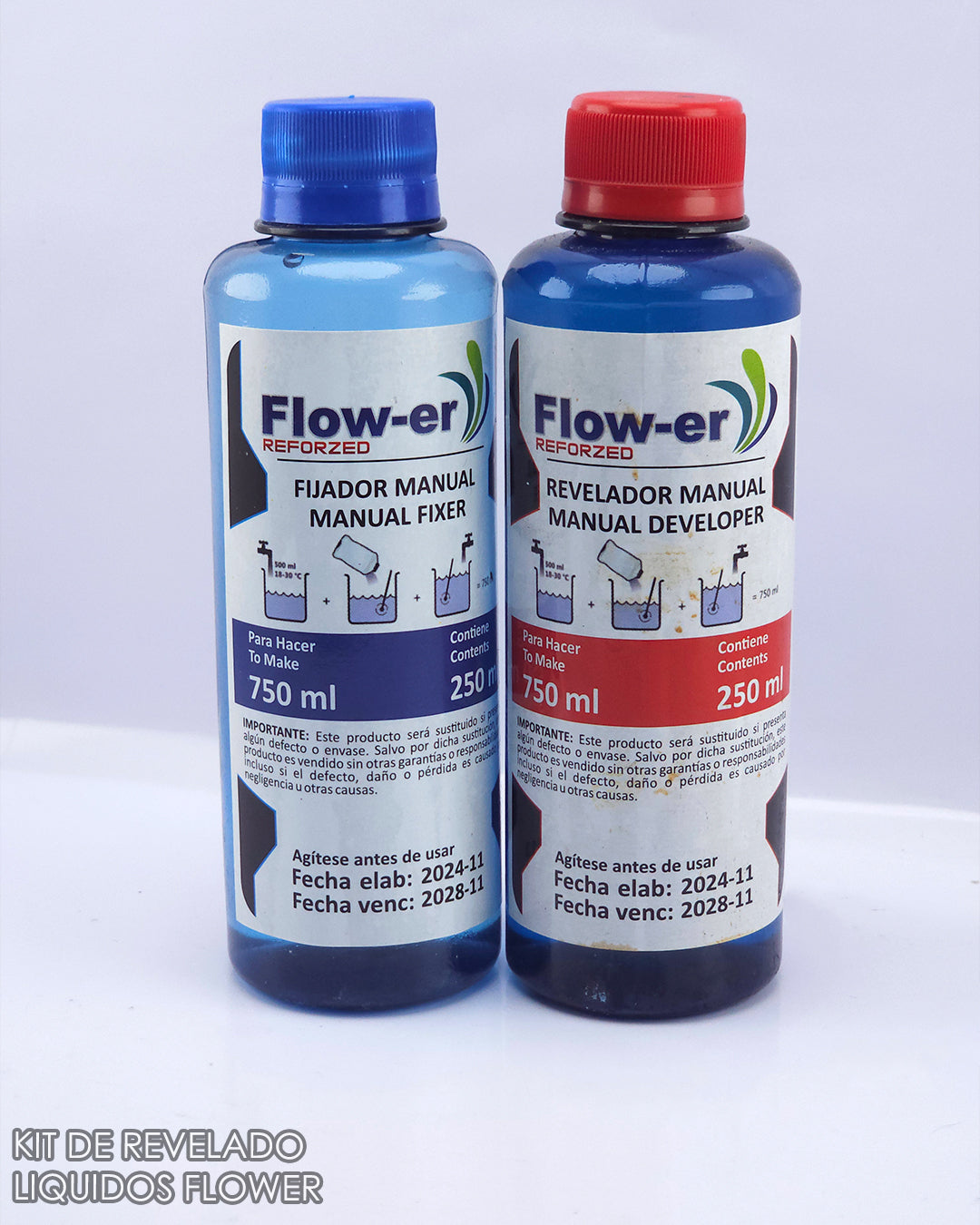 Kit de Revelador y Fijador Flower 250ml Rinde 750ml