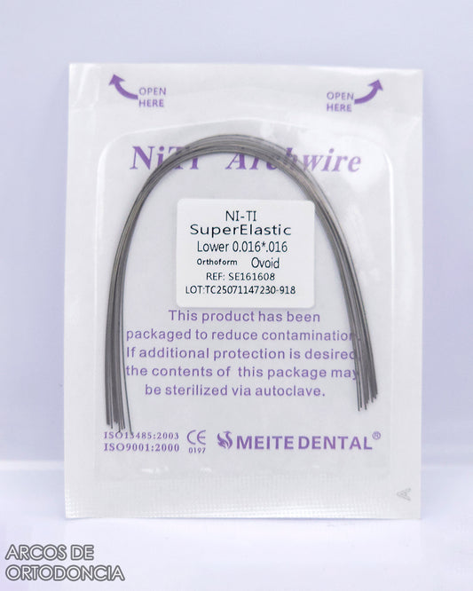 Arcos de Ortodoncia Rectangulares Niti x10 und