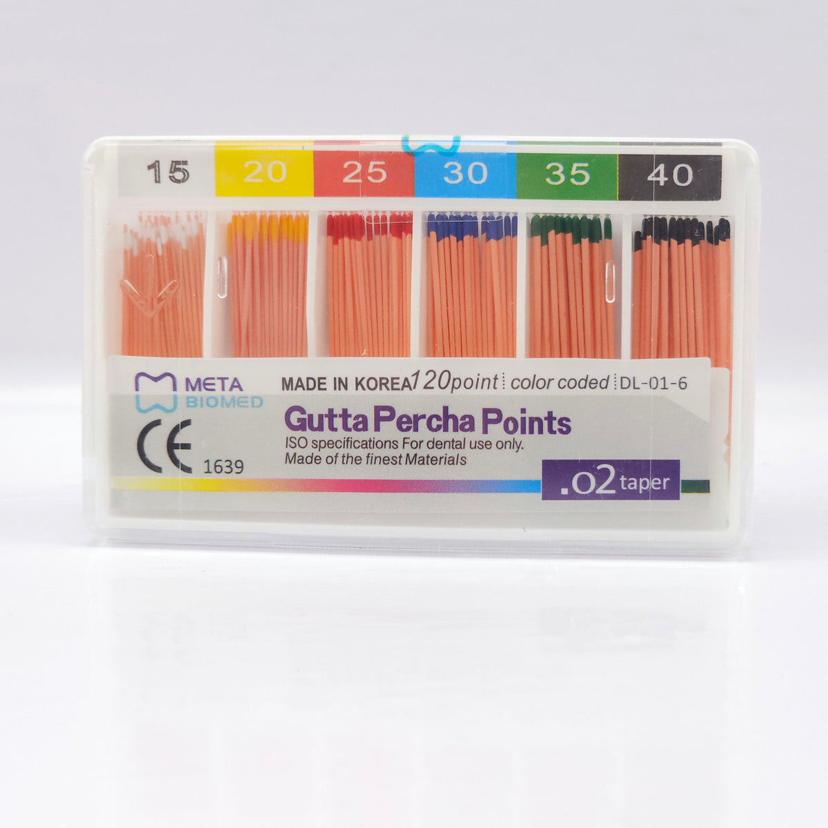 Puntas de Gutaperchas Varios x120 pcs  Meta-Bio Med