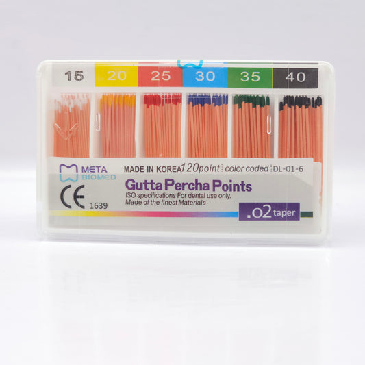 Puntas de Gutaperchas Varios x120 pcs  Meta-Bio Med