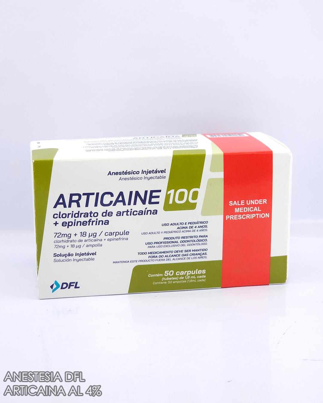Anestesia Inyectable Articaina 4% DFL Caja x 50