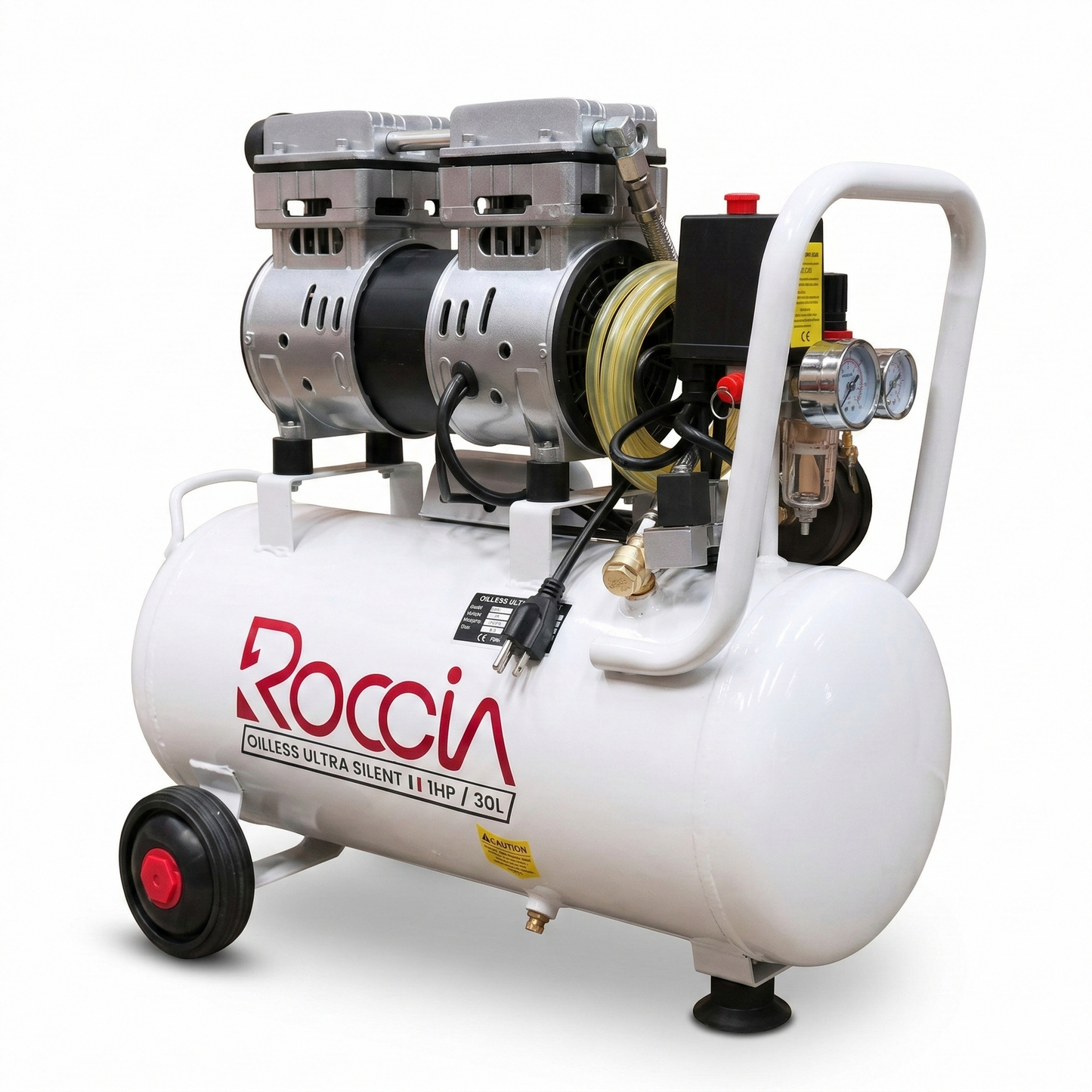 Compresor Silente Libre de Aceite 1hp ROCCIA 30 litros