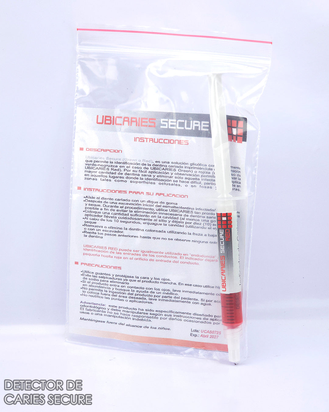 Detector de Caries Jeringa Secure 3ml