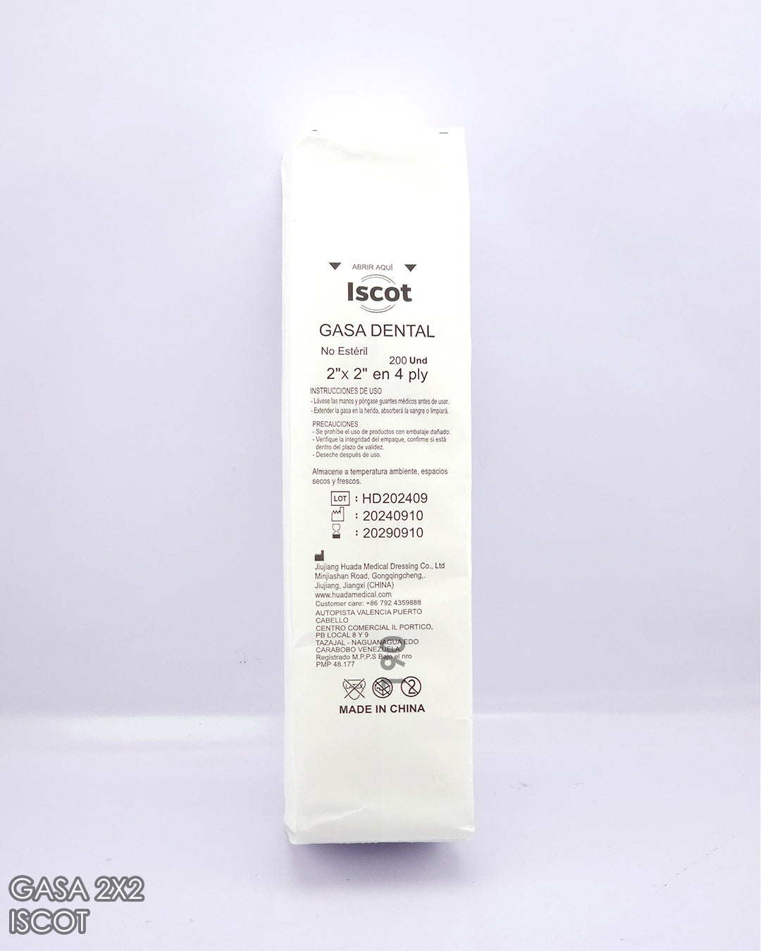 Gasas Dentales Iscot 2x2 200Pcs