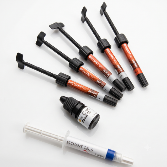 Kit de 5 Resinas Brilliant Coltene (Acido y Adhesivo one coat coltene)