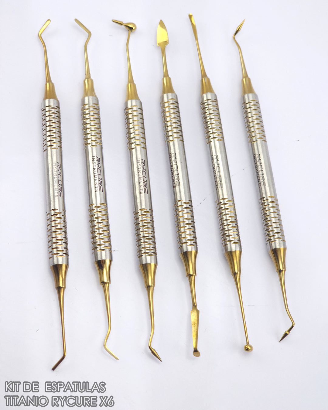 Kit de Espátulas de Resina RYCURE de Titanio x6