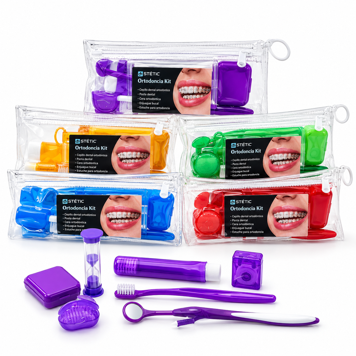 Cartuchera kit de ortodoncia higiene bucal