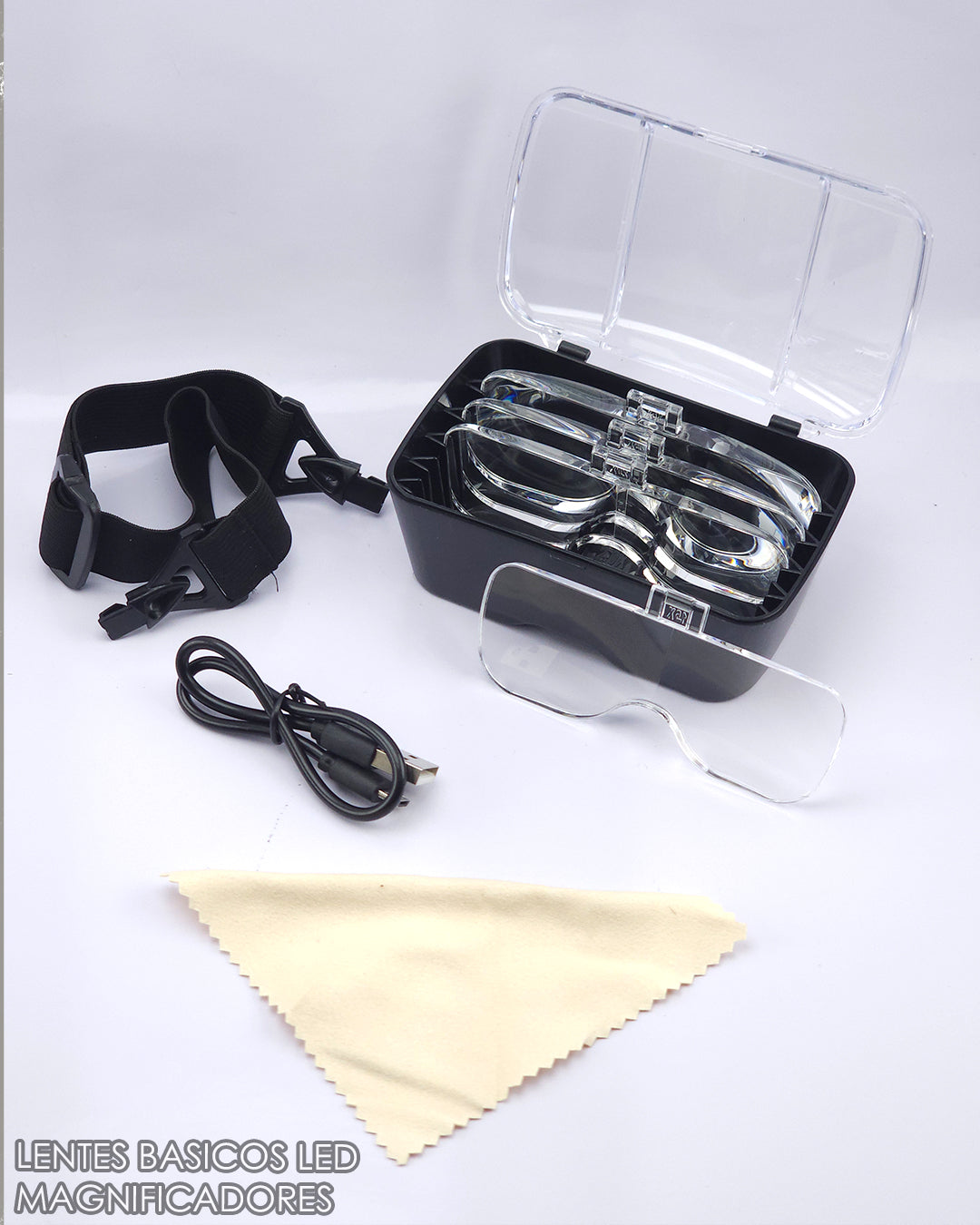 Lentes Magnificadores Básicos con Luz LED ( con 5 lentes)