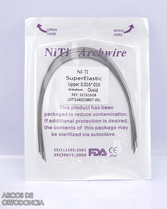 Arcos de Ortodoncia Rectangulares Niti x10 und
