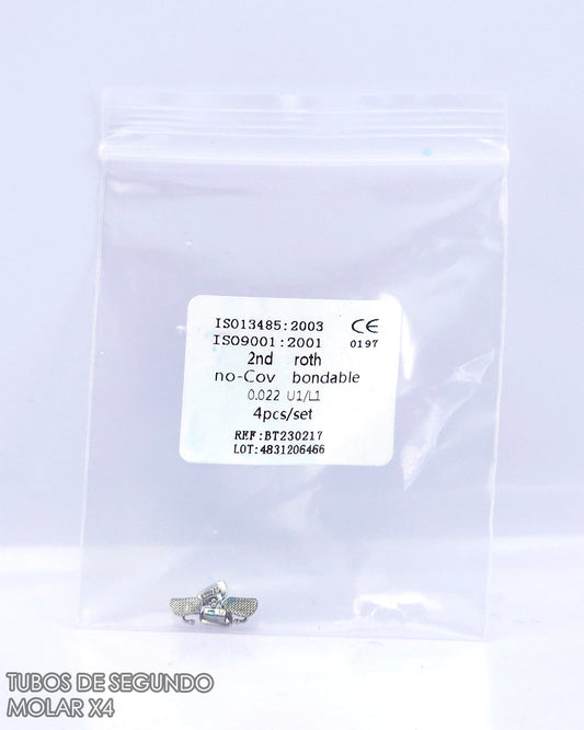 Tubos de Ortodoncia para Segundo Molar x4